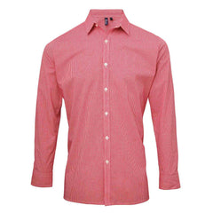 Premier PR220 Microcheck (Gingham) long sleeve cotton shirt