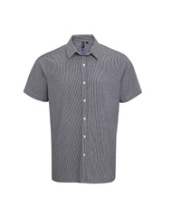 Premier PR221 Microcheck (Gingham) short sleeve cotton shirt