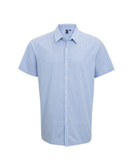 Premier PR221 Microcheck (Gingham) short sleeve cotton shirt