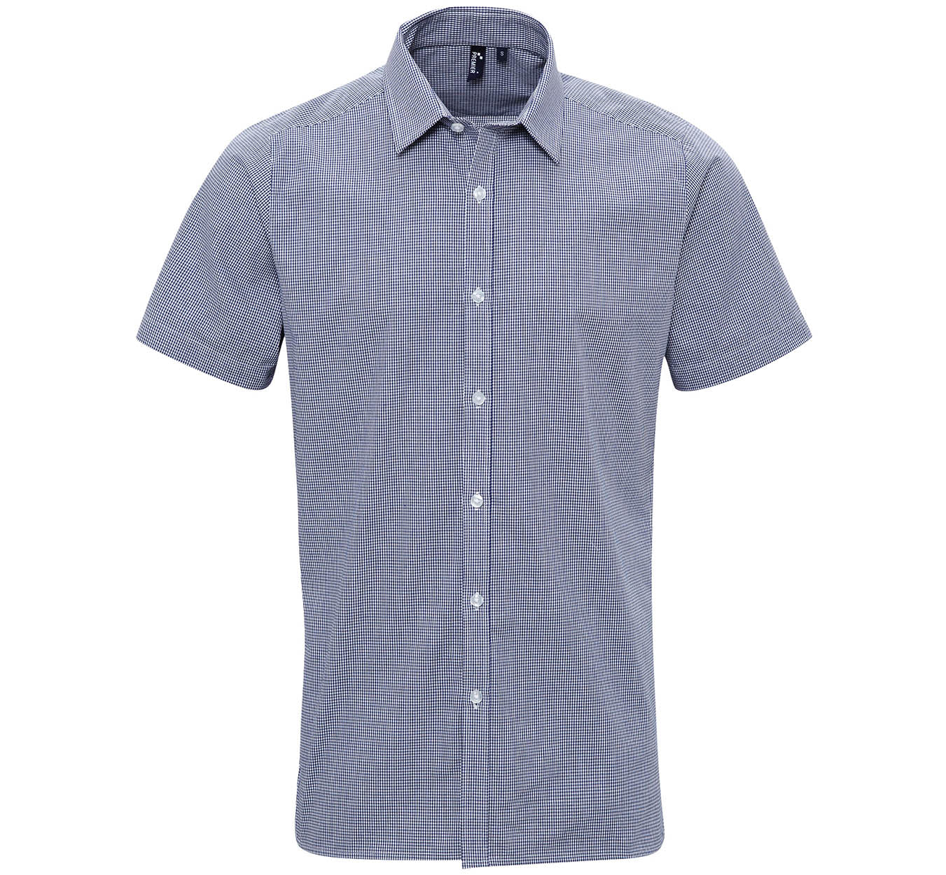 Premier PR221 Microcheck (Gingham) short sleeve cotton shirt