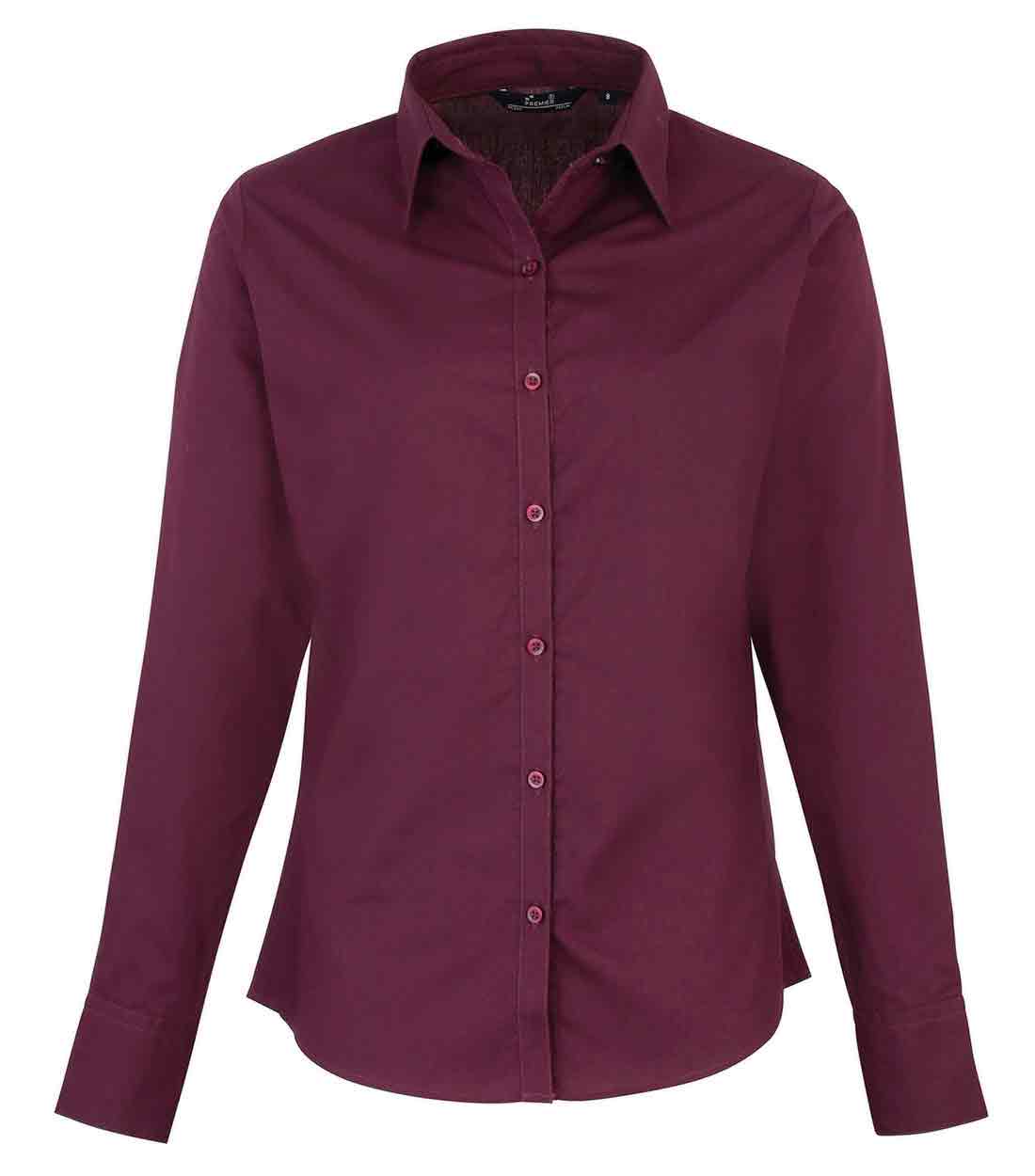 Premier PR300 Ladies Long Sleeve Poplin Blouse