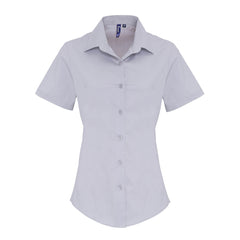 Premier PR346 Women's stretch fit cotton poplin short sleeve blouse