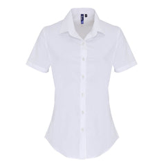Premier PR346 Women's stretch fit cotton poplin short sleeve blouse