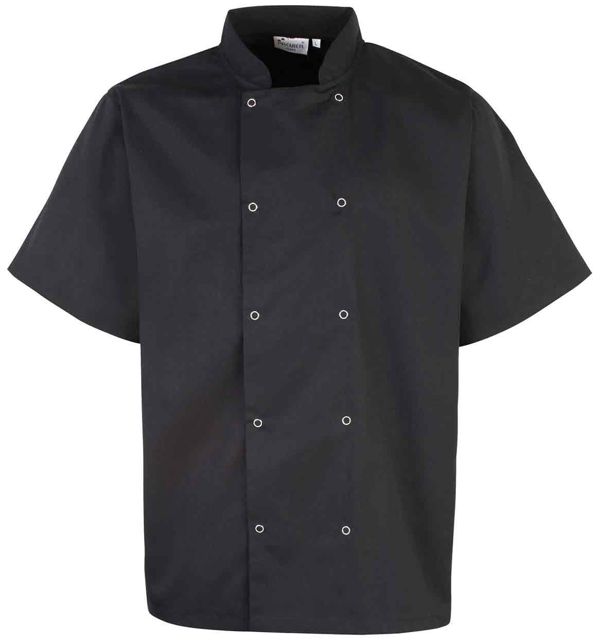 Premier PR664 Studded Short Sleeve Chefs Jkt
