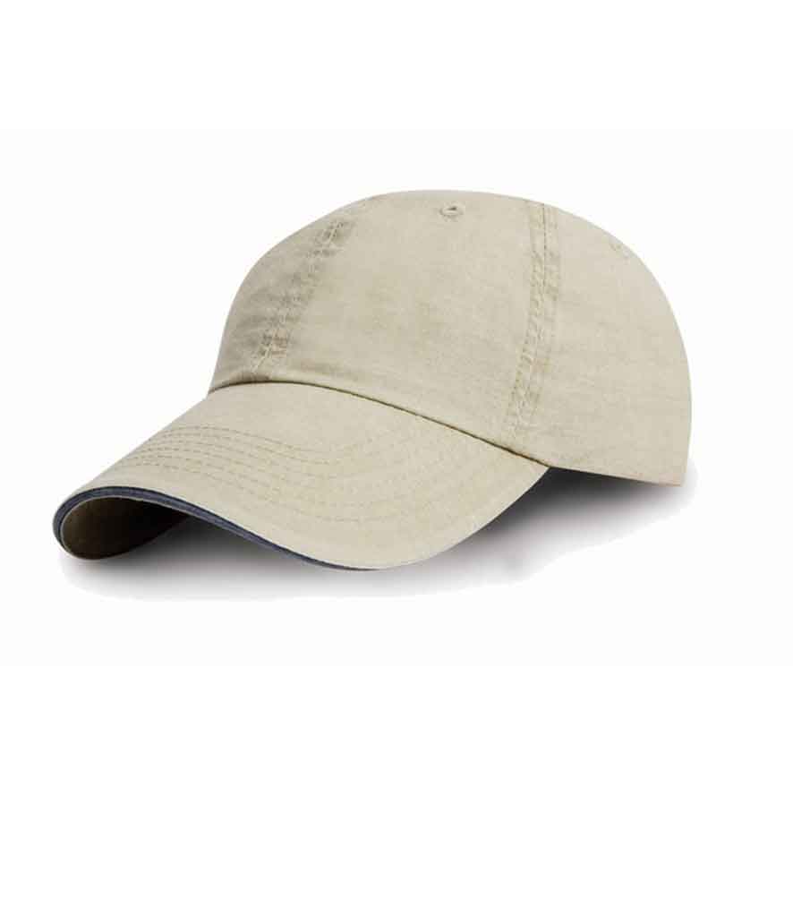 Result RC54X Washed Fine Line Cotton Cap With Sandwich Peak