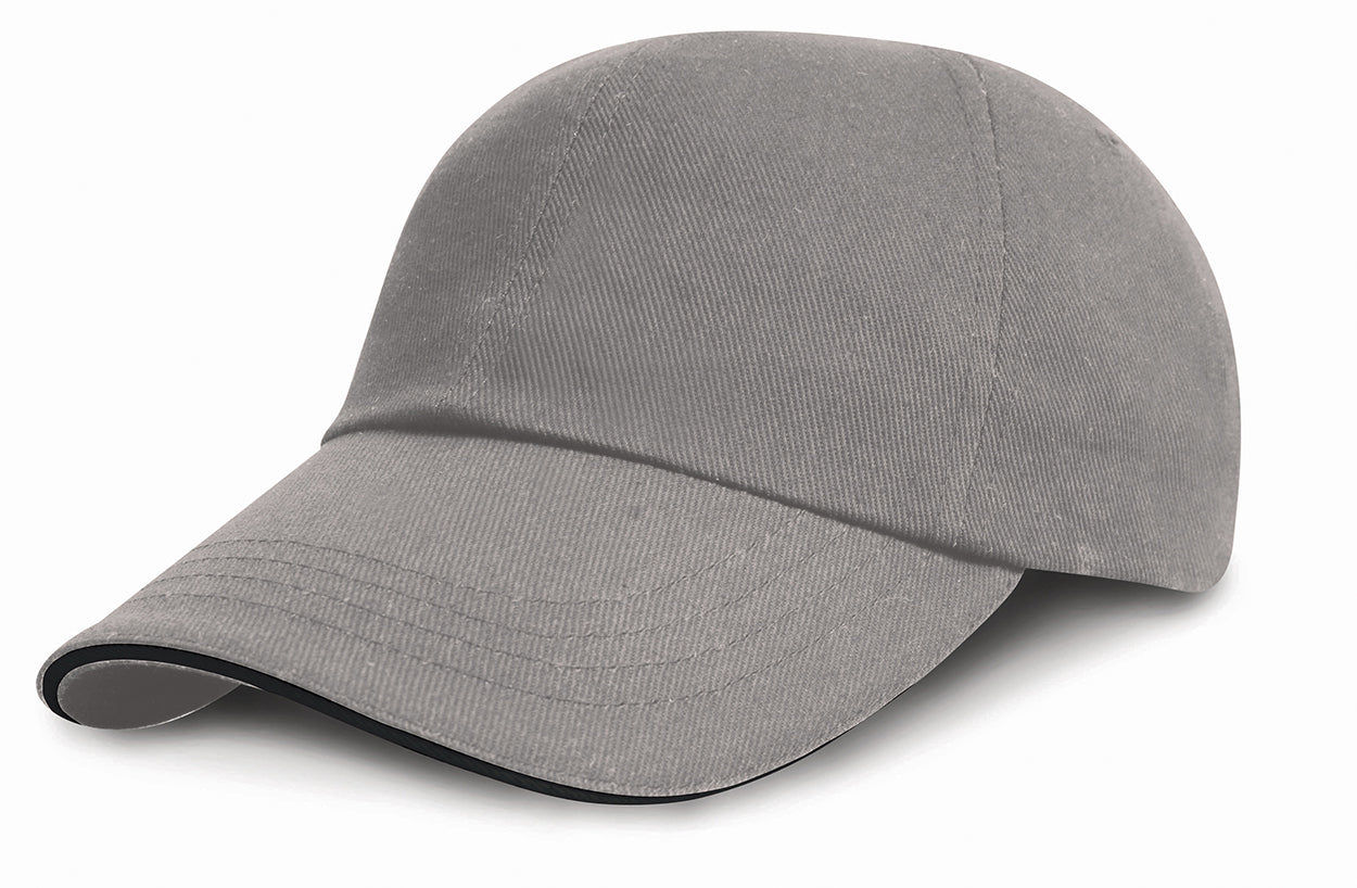 Result RC24P Low-Profile Heavy Brushed Cotton Cap With Sandwich Peak