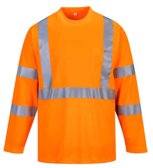 Portwest S191 Hi-Vis Long Sleeve Pocket T-Shirt