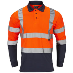 Supertouch H135Hi-Vis 2 Tone Orange Long Sleeve Polo Shirt