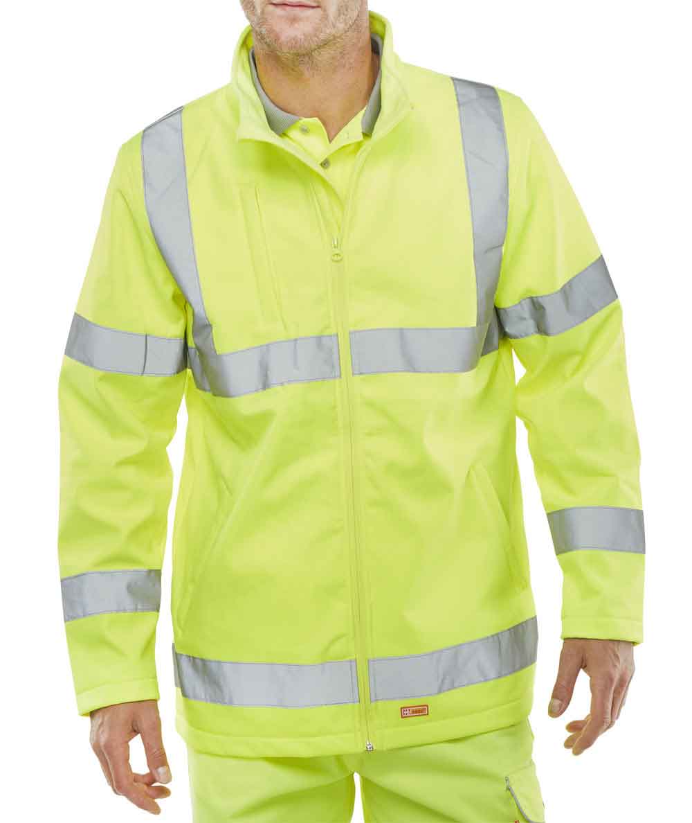 Beeswift SS20471 Soft Shell Jacket Sat Yellow