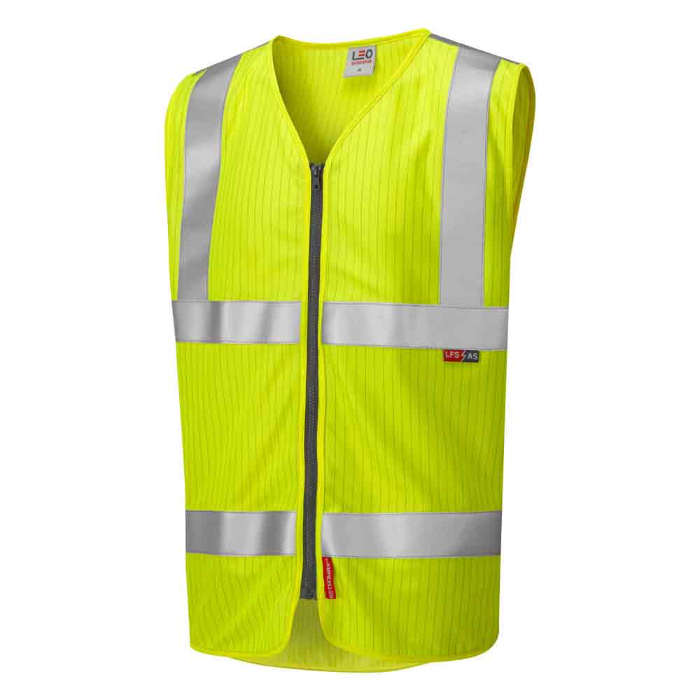Leo Jacobstowe EcoViz LFS/AS Zip Waistcoat (EN 14116 & EN 1149)