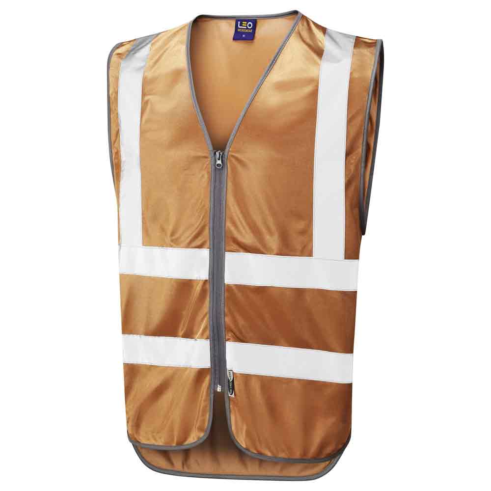 Leo Commodore Zipped Reflective Waistcoat in either Bronze, Gold, Silver