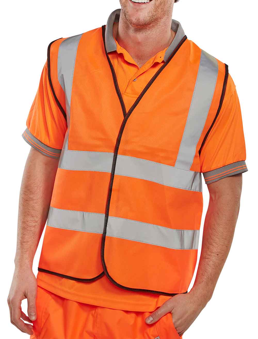 Beeswift WCENGOR Hi-Viz Waistcoat Orange