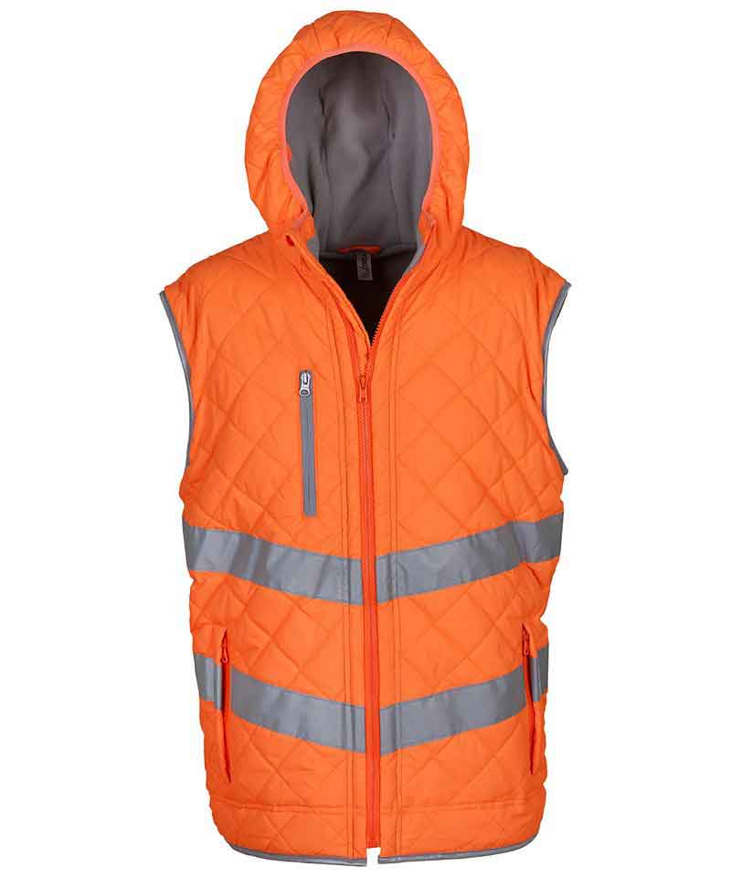 Yoko YK026 Hi-vis Kensington hooded gilet (HV007)