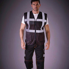 Yoko YK073 Hi Vis Polycotton Cargo Trousers With Knee Pad Pockets (HV018T/3M)
