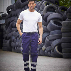 Yoko YK073 Hi Vis Polycotton Cargo Trousers With Knee Pad Pockets (HV018T/3M)