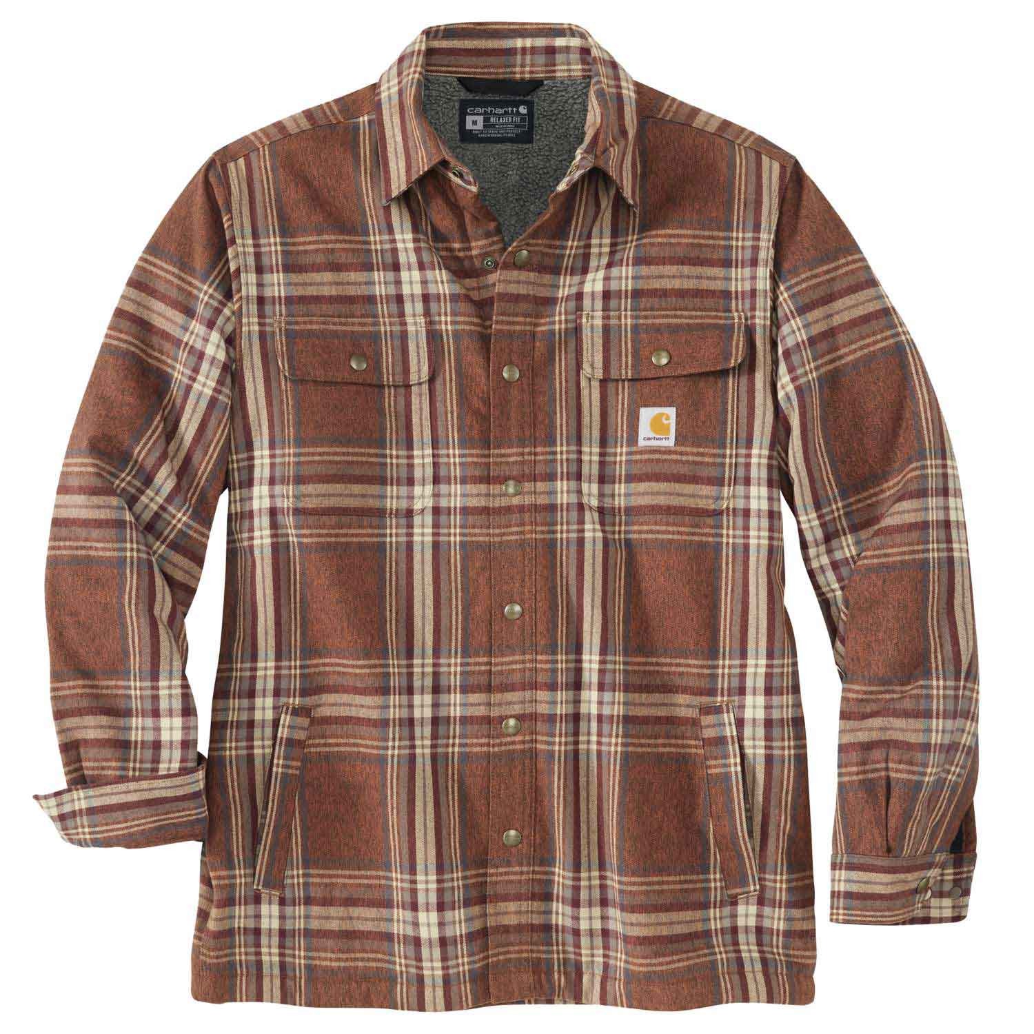 Carhartt 105430 Flannel Sherpa Lined Shirt Jac - Workwear Jackets -  Workwear - Best Workwear