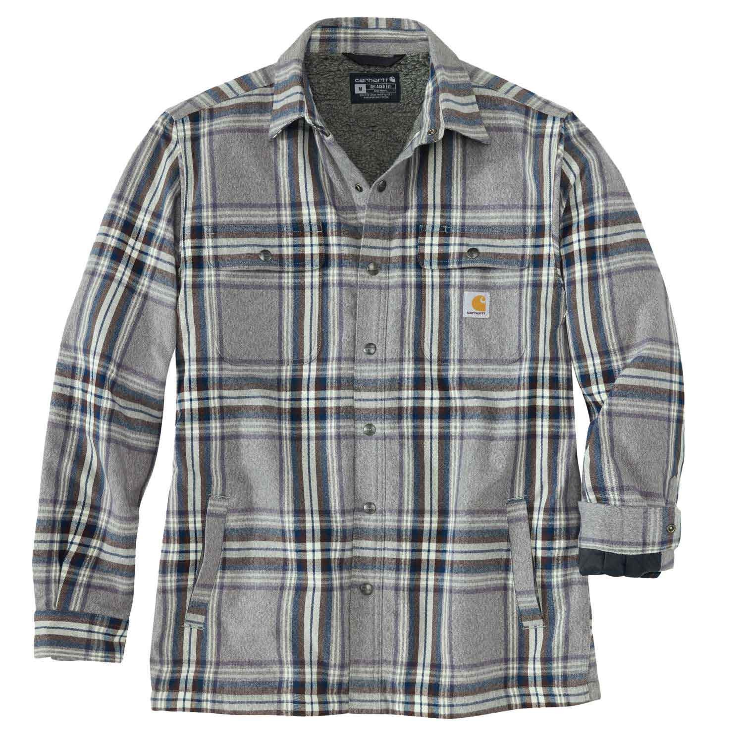 Carhartt 105430 Flannel Sherpa Lined Shirt Jac - Workwear Jackets -  Workwear - Best Workwear