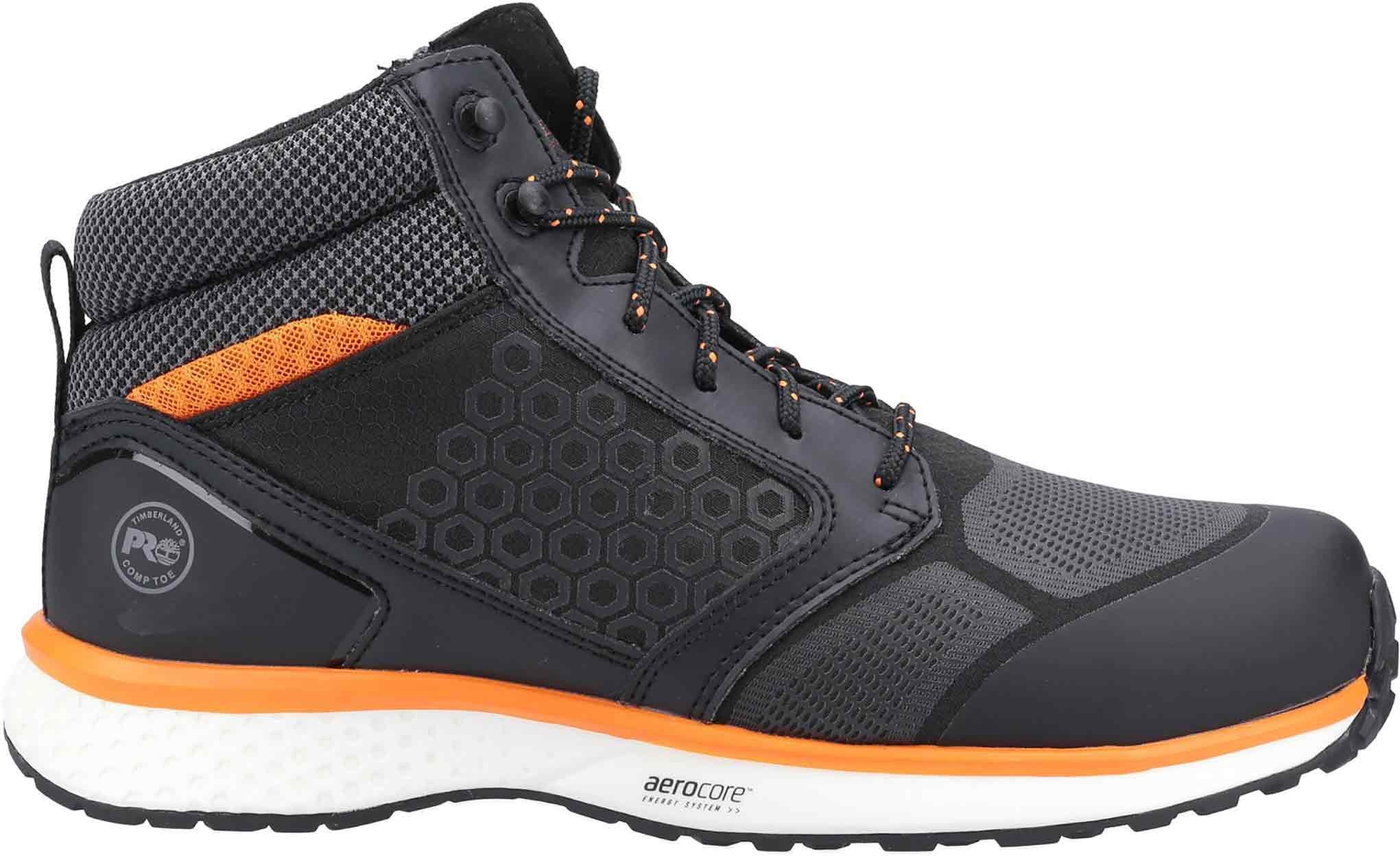 Timberland Pro Reaxion Mid S3 Hiker Boot Black/Orange - Composite and Metal  Free Safety Footwear - Mens Safety Boots & Shoes - Safety Footwear - Best  Workwear