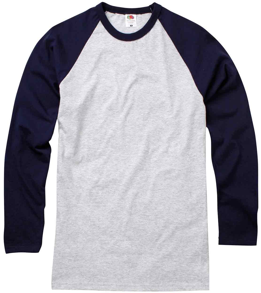 Fruit of the Loom SS32 Baseball Long Sleeve T - Mens Long Sleeve T-Shirts -  Unisex / Men's T Shirt Alternatives - Unisex / Men's T Shirts - T Shirts -  Leisurewear - Best Workwear