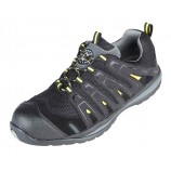 Securityline 4208BK Falco Black/Yellow Metal Free Safety Trainer