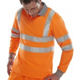 B-Seen Long Sleeve Hi Viz Polo Shirt 