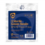 Click Medical CM0453 Gauze Swabs 7.5 X 7.5Cm Pack Of 5 Sterile