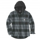Carhartt 105621 Flannel Fleece Lined Hooded Shirt Jac