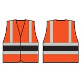 B-Seen HVVA2 Orange Wceng Vest With Contrast Band