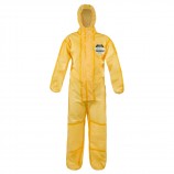 Lakeland GLKCT1S4281-5 ChemMAX 1 Yellow Coverall with Hood