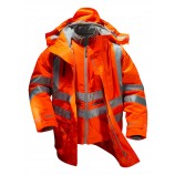 PULSAR PR497 Rail Spec 7-in-1 Hi-viz Storm Coat c/w Interactive Body Warmer