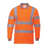 Portwest Hi-Vis Long Sleeved Polo Shirt 