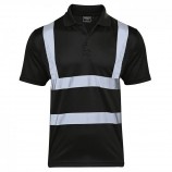 Supertouch H126Hi Vis Black Bird Eye Polo Shirt